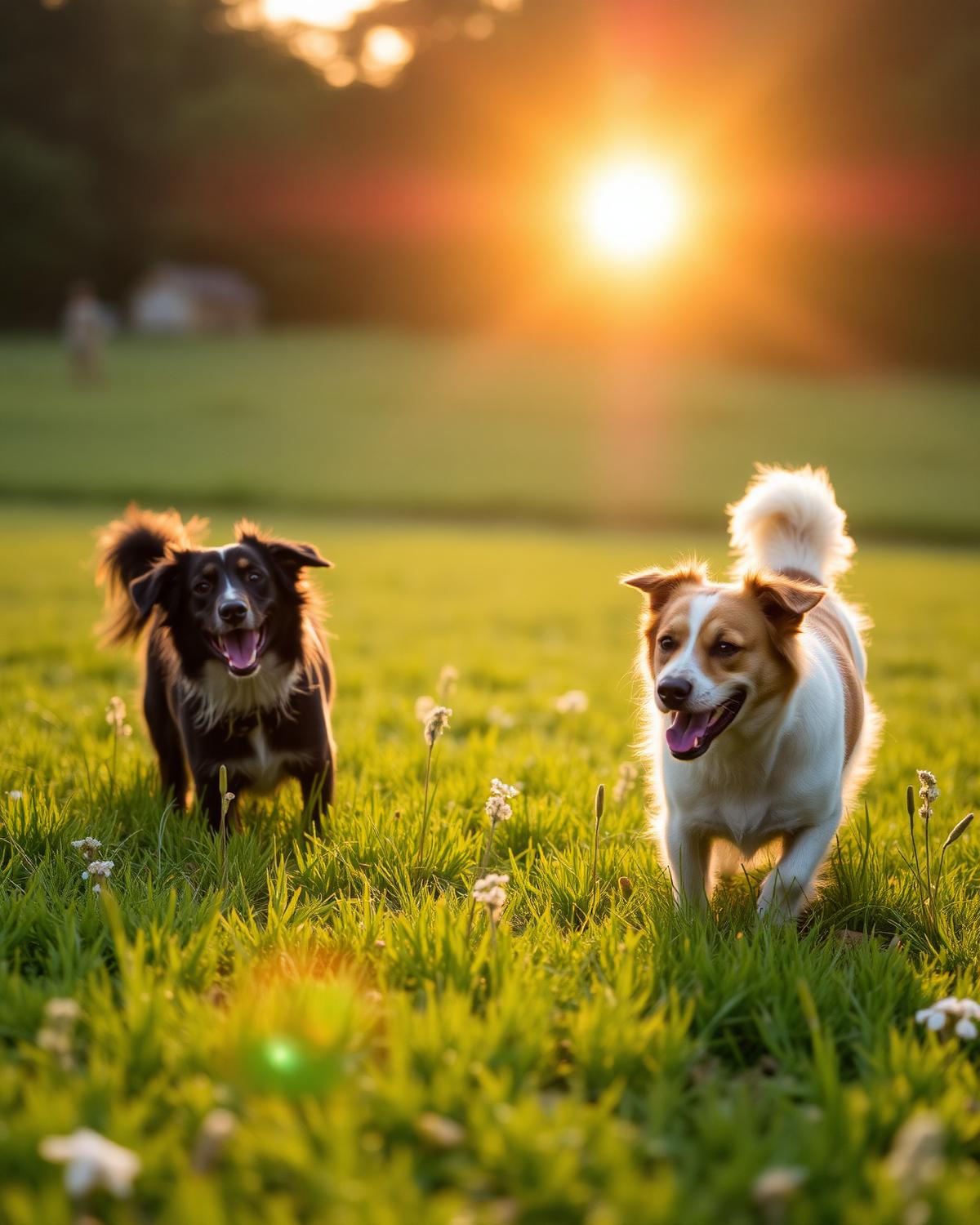 Chiens en balade éducative en groupe dans la nature