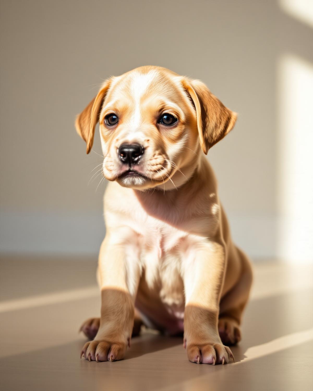 Chiot attentif lors d'une première séance d'éducation